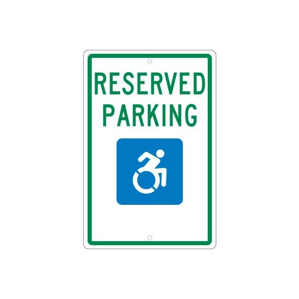 NMC Traffic Sign, Reserved Parking New York, 18in X 12in, White